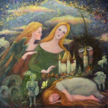 Painting titled "Dream" by Elena Stauffer, Original Artwork, Oil