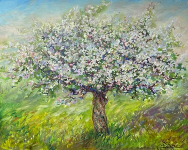 Painting titled "Frühling" by Elena Stauffer, Original Artwork, Oil