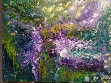 Картина под названием "Wisteria purple" - Elena Titenko (LeTi), Подлинное произведение искусства, Акрил Установлен на Деревя…