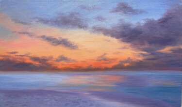 Картина под названием "Sunset" - Elena Tretiakova, Подлинное произведение искусства, Масло Установлен на Деревянная рама для…