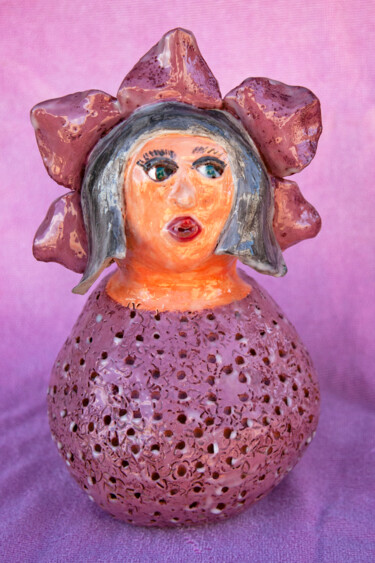 Sculpture titled "Miss Flora" by Elena Uljancic, Original Artwork, Ceramics