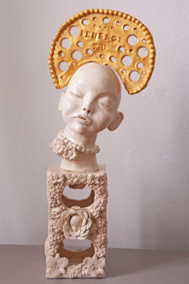 Sculpture titled "The prayer" by Elena Uljancic, Original Artwork, Ceramics