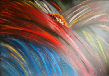 Pittura intitolato "Abstract - Firework…" da Elena Dimopoulos, Opera d'arte originale, Olio