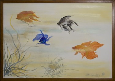 Painting titled "Ocean 1 - Βυθός 1 (…" by Elena Dimopoulos, Original Artwork