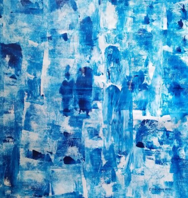 Pintura intitulada ""Blue color" (2020)" por Elena Ivanova, Obras de arte originais, Acrílico Montado em Armação em madeira