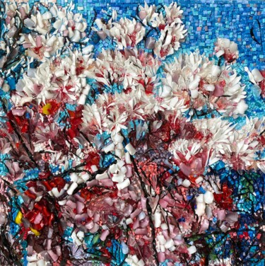 Γλυπτική με τίτλο "Blooming cherry. 3d…" από Elena Kirillova, Αυθεντικά έργα τέχνης, Ψηφιδωτό