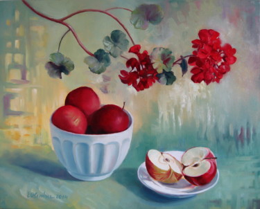 Pintura titulada "Flowers and fruits" por Elena Oleniuc, Obra de arte original, Oleo