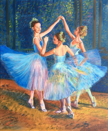 Pintura titulada "The Three Graces" por Elena Sokolova, Obra de arte original, Oleo Montado en Bastidor de camilla de madera