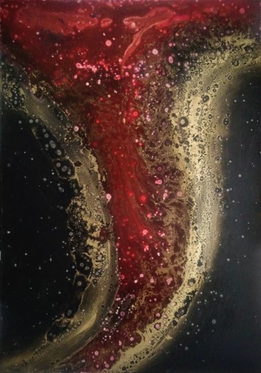 Peinture intitulée "LAVA" par Eleni Denart, Œuvre d'art originale, Acrylique Monté sur Châssis en bois