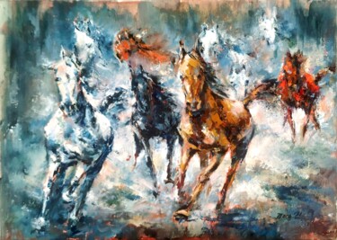 제목이 "Liberta horse oil p…"인 미술작품 Eleonora Taranova로, 원작, 기름 나무 들것 프레임에 장착됨