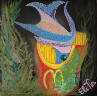 Pittura intitolato "Fish and Chips" da Eli Tin Art, Opera d'arte originale, Acrilico
