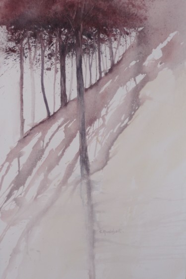 Malerei mit dem Titel "La faille" von Eliane Audebert, Original-Kunstwerk, Aquarell