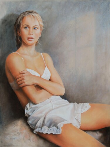 Painting titled "ELIANE MARQUE - Att…" by Eliane Marque, Original Artwork, Pastel