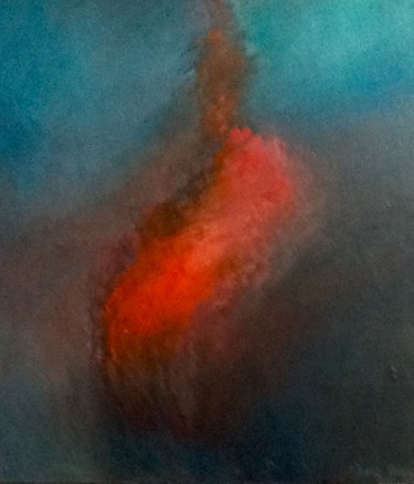 Peinture intitulée "La flamme rouge" par Eliane Ypersiel, Œuvre d'art originale, Huile Monté sur Châssis en bois