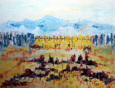 Painting titled "symphonie-printanie…" by Eliette Gaurin, Original Artwork, Oil