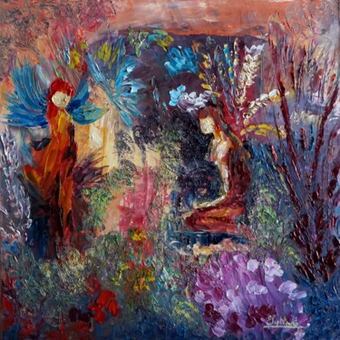 Peinture intitulée "la-grotte-aux-fees-I" par Eliette Gaurin, Œuvre d'art originale, Huile