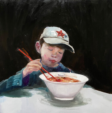 Painting titled "chopsticks" by Elina Evstig, Original Artwork, Oil
