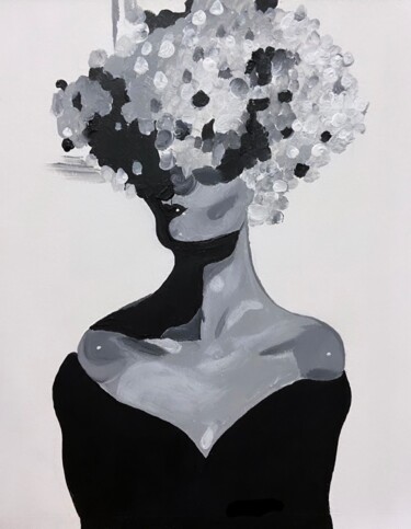 Malerei mit dem Titel "Overthinking" von Elina Kalantzi, Original-Kunstwerk, Acryl