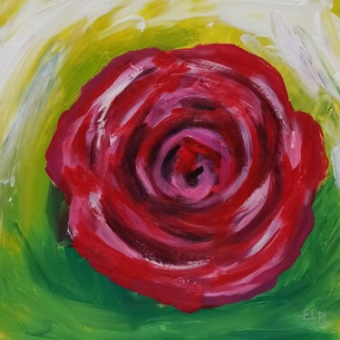 Painting titled "The rose" by Elina Plehanova, Original Artwork, Acrylic