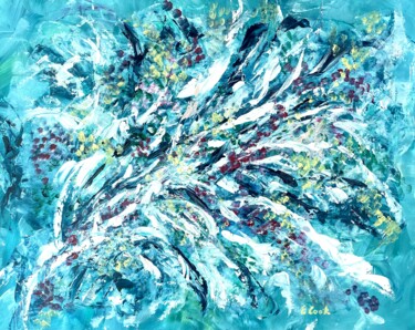 Pintura intitulada "Mimosas Blooming" por Elisa Cook, Obras de arte originais, Acrílico