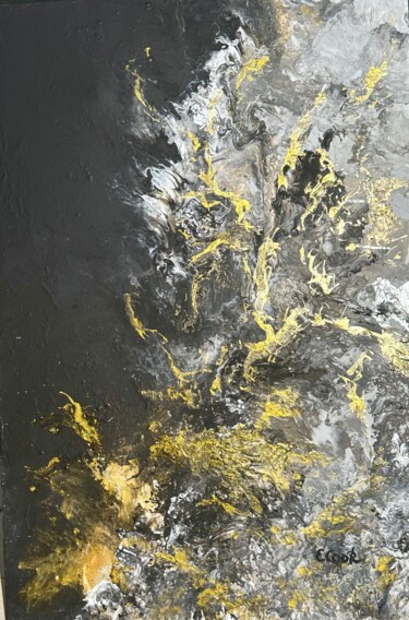 Pintura intitulada "Gold Flares" por Elisa Cook, Obras de arte originais, Acrílico