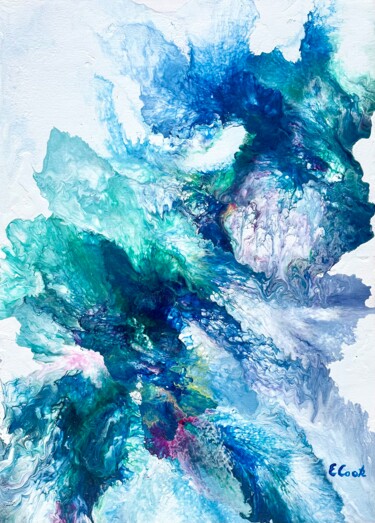 Painting titled "Blue and Green Symp…" by Elisa Cook, Original Artwork, Acrylic