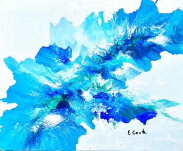 Painting titled "Blue Lace" by Elisa Cook, Original Artwork, Acrylic