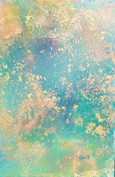 Schilderij getiteld "Rose Gold Dust in t…" door Elisa Cook, Origineel Kunstwerk, Acryl