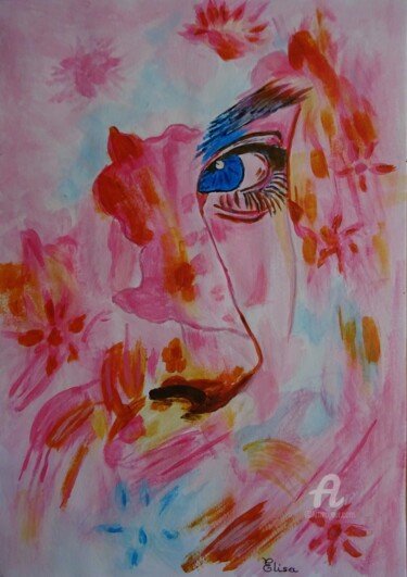 Painting titled "Coeur en exil" by Elisa Galam, Original Artwork