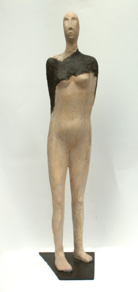 Скульптура под названием "Noir et blanc" - Elisabeth Aloccio, Подлинное произведение искусства, Глина
