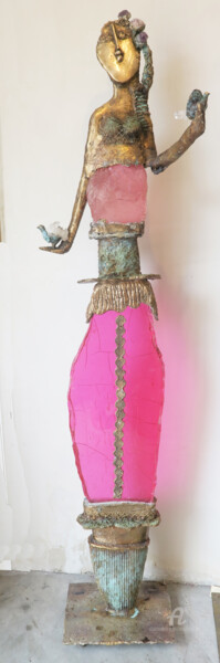 Скульптура под названием "Pinky aux deux oise…" - Elisabeth Brainos, Подлинное произведение искусства, Бронза