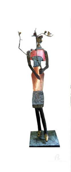 Скульптура под названием "La cueilleuse d'ois…" - Elisabeth Brainos, Подлинное произведение искусства, Бронза