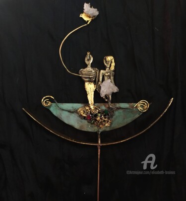 Sculpture titled "Viens...." by Elisabeth Brainos, Original Artwork, Bronze