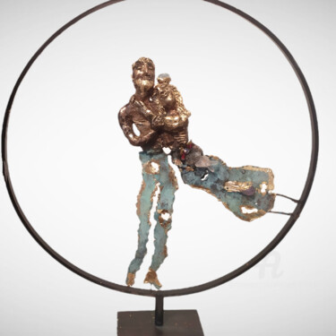 "amoureux dans cercl…" başlıklı Heykel Elisabeth Brainos tarafından, Orijinal sanat, Bronz