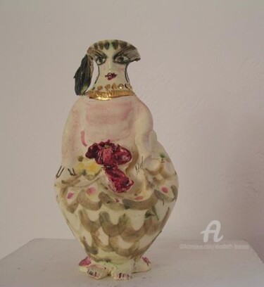 Sculpture titled "vase femme au colli…" by Elisabeth Brainos, Original Artwork
