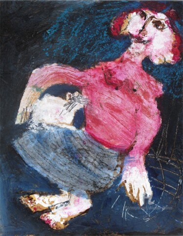 Peinture intitulée "petite sorciere au…" par Elisabeth Brainos, Œuvre d'art originale, Acrylique