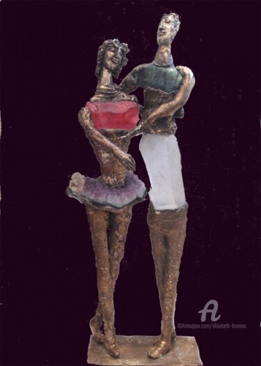Rzeźba zatytułowany „Couple de danseurs” autorstwa Elisabeth Brainos, Oryginalna praca, Brąz