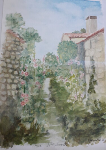 Картина под названием "Talmont sur Gironde…" - Elisabeth Fabre Derulliere, Подлинное произведение искусства, Акварель