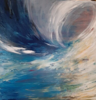 Peinture intitulée "La grande vague" par Elisabeth Fabre Derulliere, Œuvre d'art originale, Acrylique