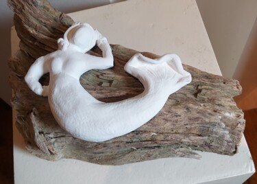 Sculpture titled "Sirene art déco" by Elisabeth Fabre Derulliere, Original Artwork, Clay