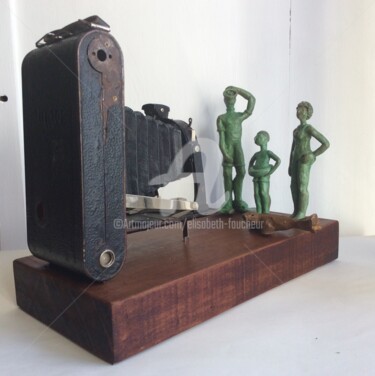 Sculpture titled "« Portrait de famil…" by Elisabeth Faucheur, Original Artwork, Bronze