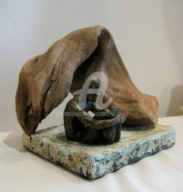 Sculptuur getiteld ""La vague"" door Elisabeth Faucheur, Origineel Kunstwerk, Metalen
