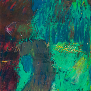 Malerei mit dem Titel "abstract green.jpg" von Elisabeth Laplante, Original-Kunstwerk, Öl