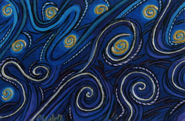 Pintura titulada "Starry Night Spiral…" por Elisabeth Turci, Obra de arte original, Acrílico Montado en Bastidor de camilla…