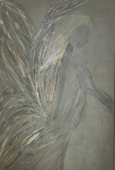 Painting titled "L'Ange" by Elisabeth Vaz, Original Artwork, Oil