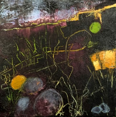 제목이 "soleil couchant"인 미술작품 Elisabeth Pierret로, 원작, 아크릴 나무 들것 프레임에 장착됨