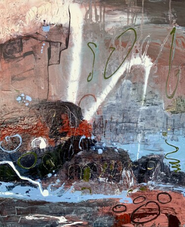 Картина под названием "titan" - Elisabeth Pierret, Подлинное произведение искусства, Акрил Установлен на Деревянная рама для…