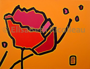 Peinture intitulée "Coquelicot orange" par Elisabeth Ricolleau Artiste Peintre, Œuvre d'art originale