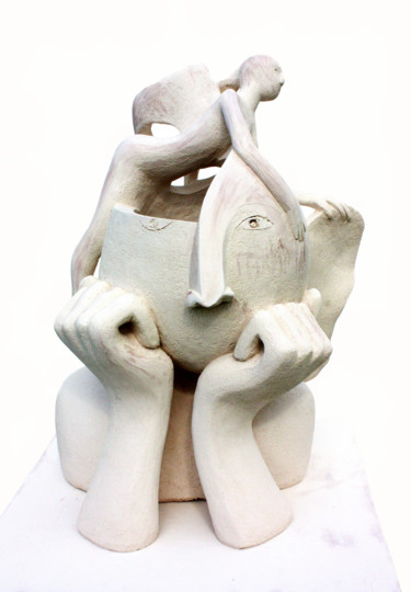 Sculptuur getiteld "Flight Desire" door Elisaveta Sivas, Origineel Kunstwerk, Klei