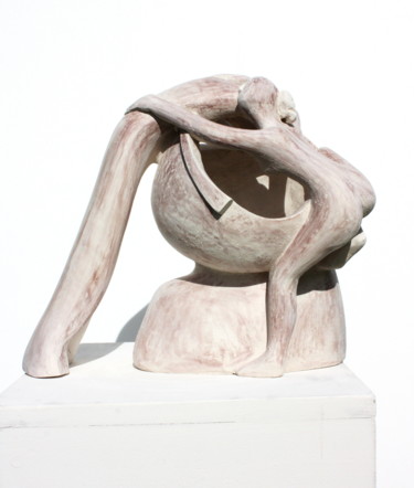 Sculptuur getiteld "Into His Mind" door Elisaveta Sivas, Origineel Kunstwerk, Klei